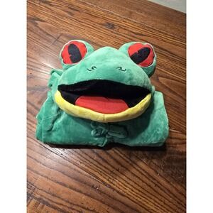 Rainforest Cafe Cha! Cha! Frog Character Blanket Green Yellow 28x39 New w/Tags